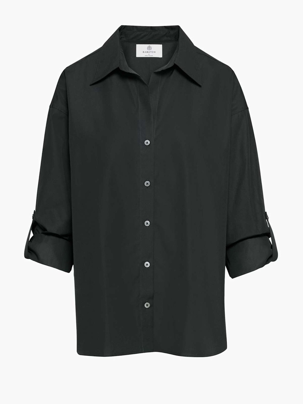 Babaton Black poplin button down archive shirt